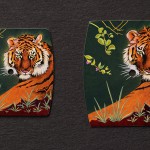 Miniatures de tigres en micro-peinture